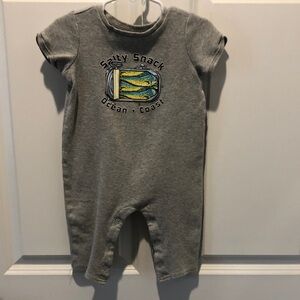 Salty Snack Gray Kids Bodysuit with Ocean Design